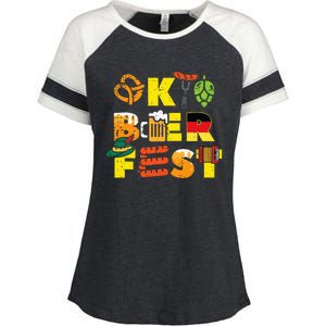 Oktoberfest German Things Cute Bavarian Festival Enza Ladies Jersey Colorblock Tee