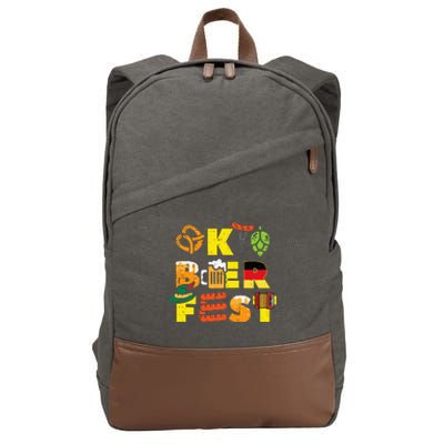 Oktoberfest German Things Cute Bavarian Festival Cotton Canvas Backpack