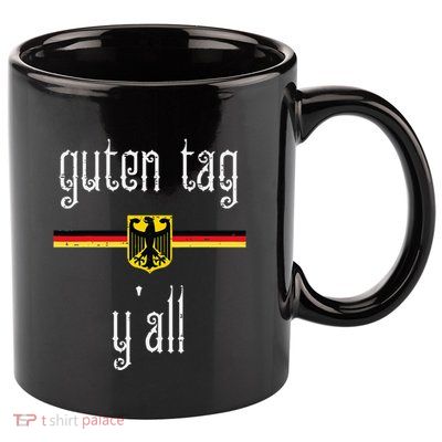 Oktoberfest Guten Tag Yall German Flag Eagle 11oz C Handle Ceramic Mug