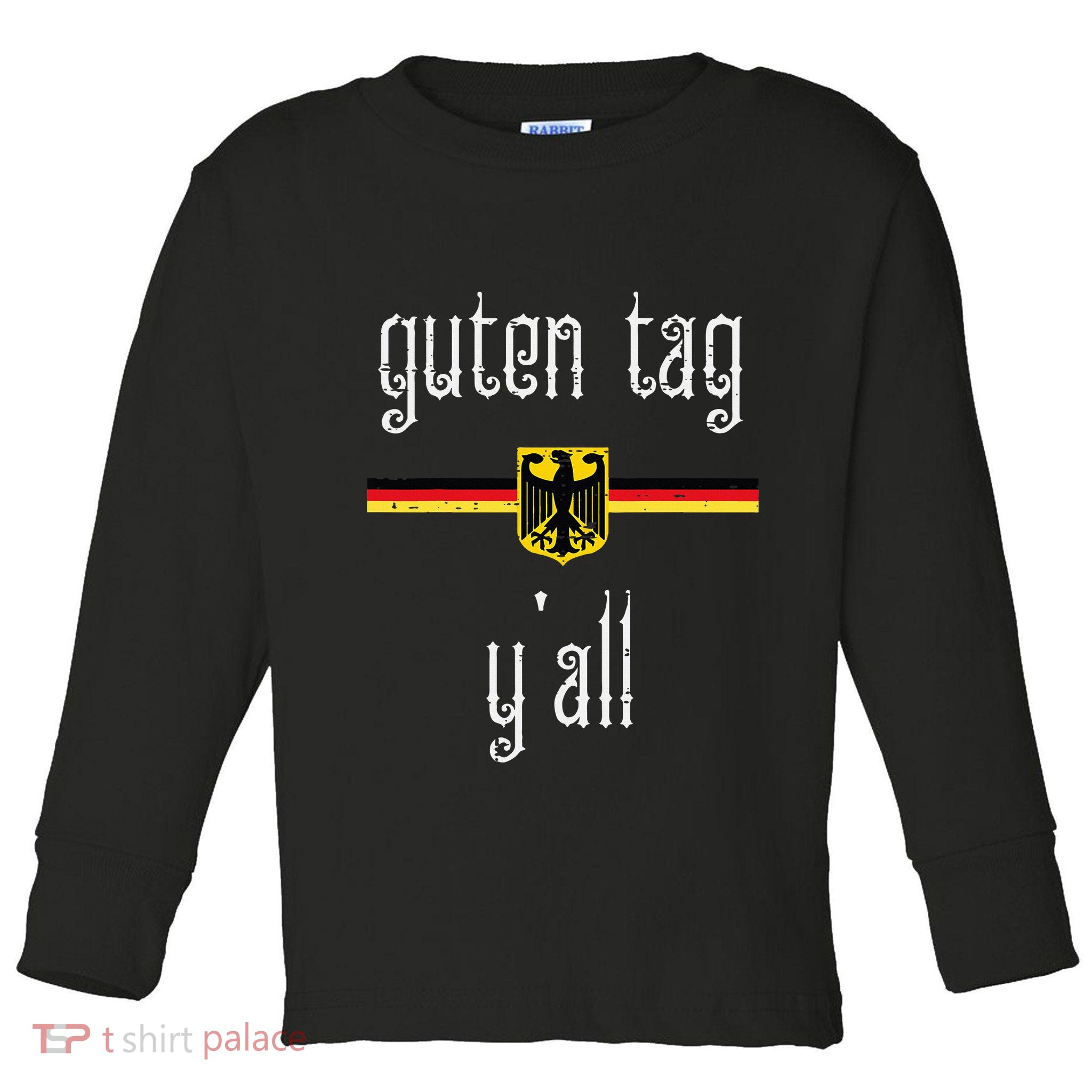 Oktoberfest Guten Tag Yall German Flag Eagle Toddler Long Sleeve Shirt