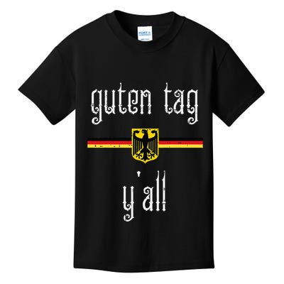 Oktoberfest Guten Tag Yall German Flag Eagle Kids T-Shirt