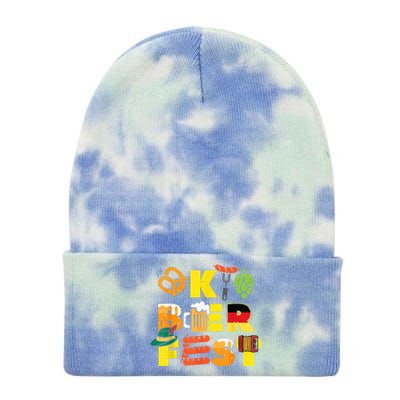 Oktoberfest German Things Cute Bavarian Festival Women Tie Dye 12in Knit Beanie