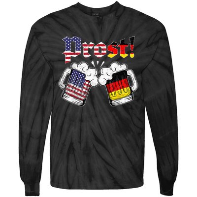 Oktoberfest German USA Flag Beer Octoberfest Prost Tie-Dye Long Sleeve Shirt