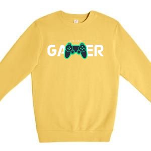 Online Gamer Video Games Funny Gamer Gift Premium Crewneck Sweatshirt