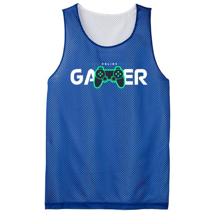 Online Gamer Video Games Funny Gamer Gift Mesh Reversible Basketball Jersey Tank