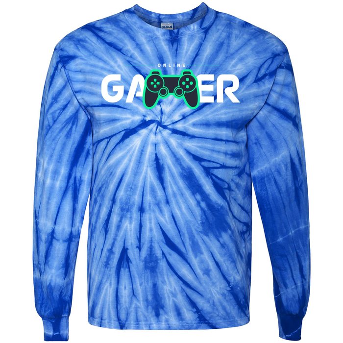 Online Gamer Video Games Funny Gamer Gift Tie-Dye Long Sleeve Shirt