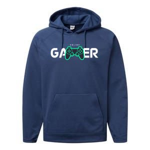 Online Gamer Video Games Funny Gamer Gift Performance Fleece Hoodie