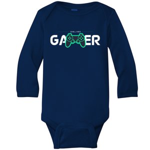 Online Gamer Video Games Funny Gamer Gift Baby Long Sleeve Bodysuit