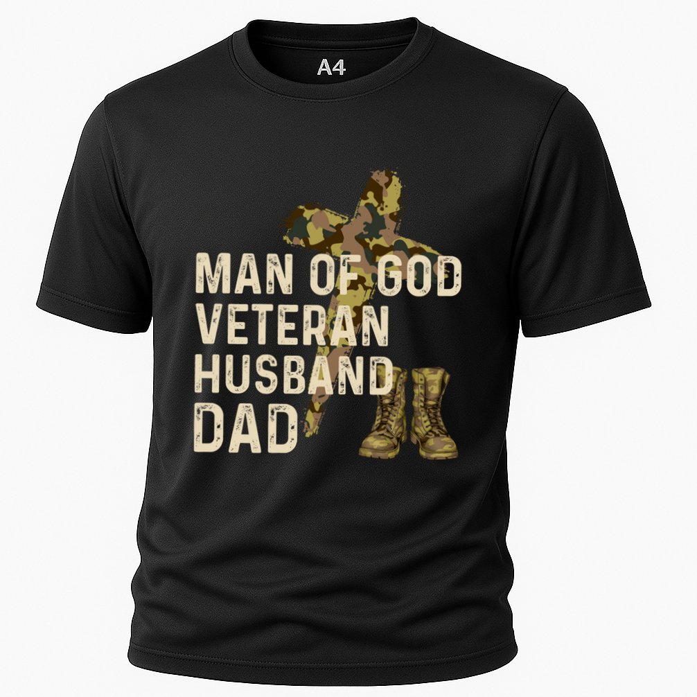 Of God Veteran Husband Dad Christian Jesus Camouflage Gift Cooling Performance Crew T-Shirt