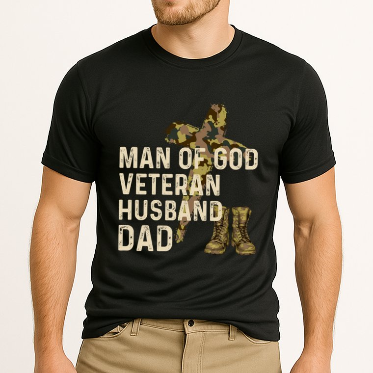 Of God Veteran Husband Dad Christian Jesus Camouflage Gift Cooling Performance Crew T-Shirt