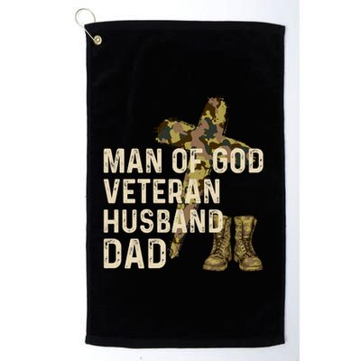 Of God Veteran Husband Dad Christian Jesus Camouflage Gift Golf Towel