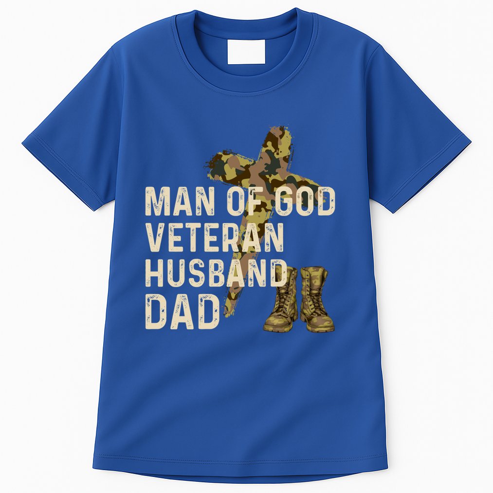 Of God Veteran Husband Dad Christian Jesus Camouflage Gift Tall T-Shirt