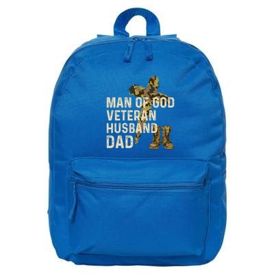 Of God Veteran Husband Dad Christian Jesus Camouflage Gift 16 in Basic Backpack
