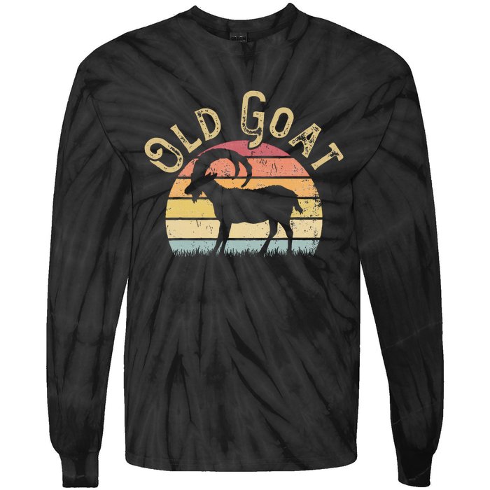 Old Goat Vintage I Like Goats Funny Goat Lover Theme Tie-Dye Long Sleeve Shirt