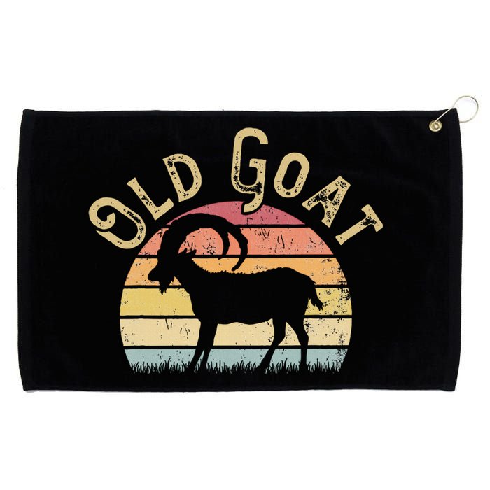 Old Goat Vintage I Like Goats Funny Goat Lover Theme Grommeted Golf Towel