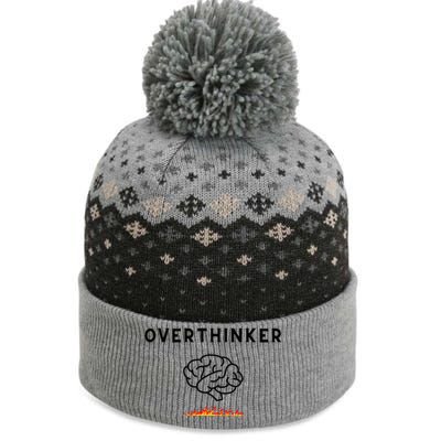 Overthinker Graphic With Picture Of Brain And Fire The Baniff Cuffed Pom Beanie