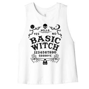 Occult Gothic Witchcraft Wiccan Ouija Board Basic Witch Gift Women's Racerback Cropped Tank