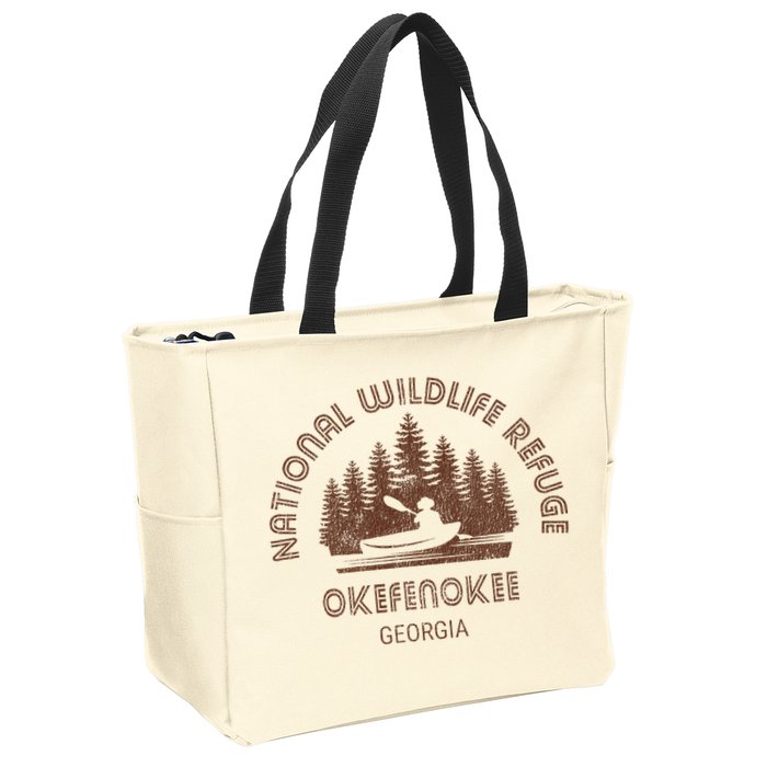 Okefenokee Georgia Wildlife Refuge Canoe Zip Tote Bag