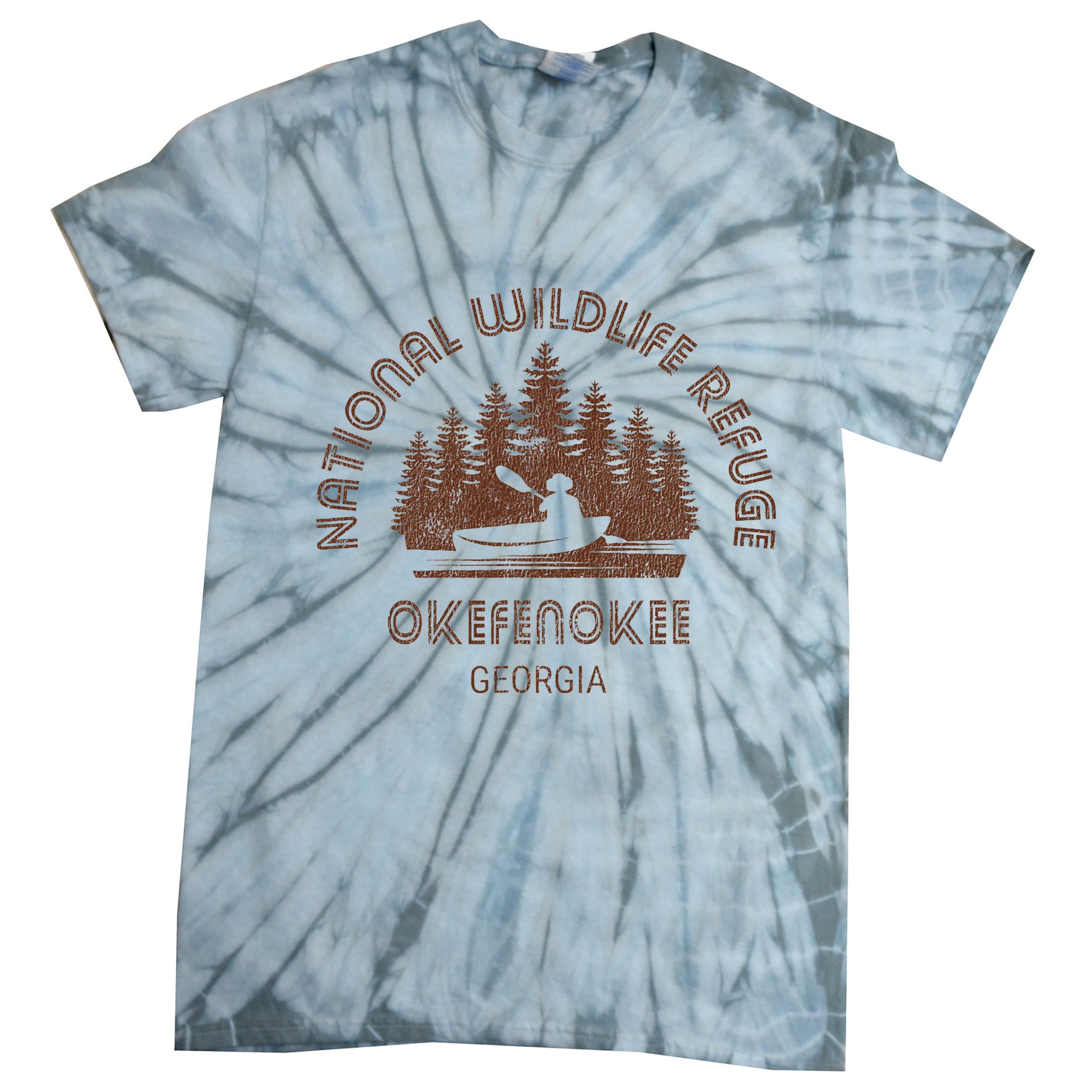 Okefenokee Georgia Wildlife Refuge Canoe Tie-Dye T-Shirt