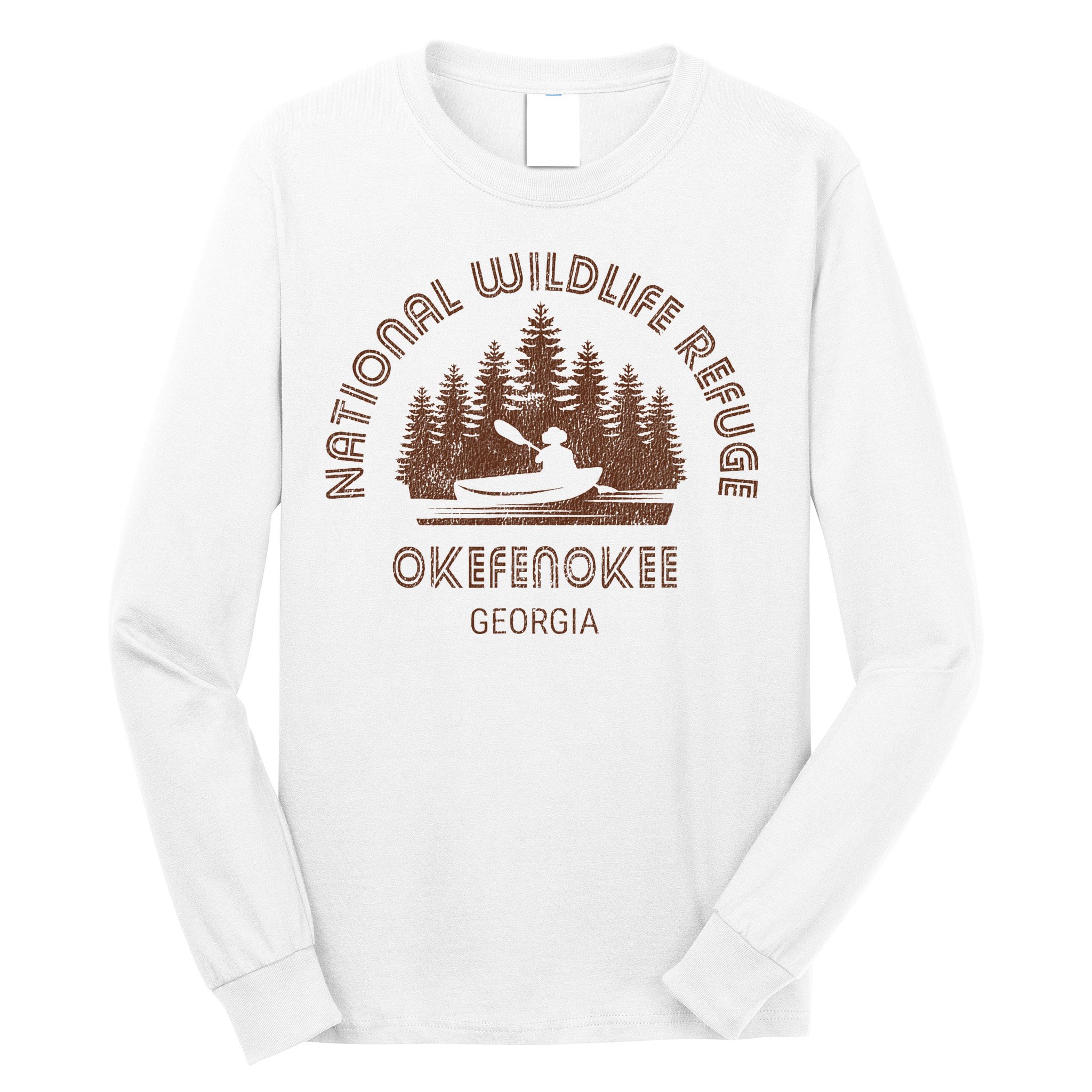 Okefenokee Georgia Wildlife Refuge Canoe Long Sleeve Shirt