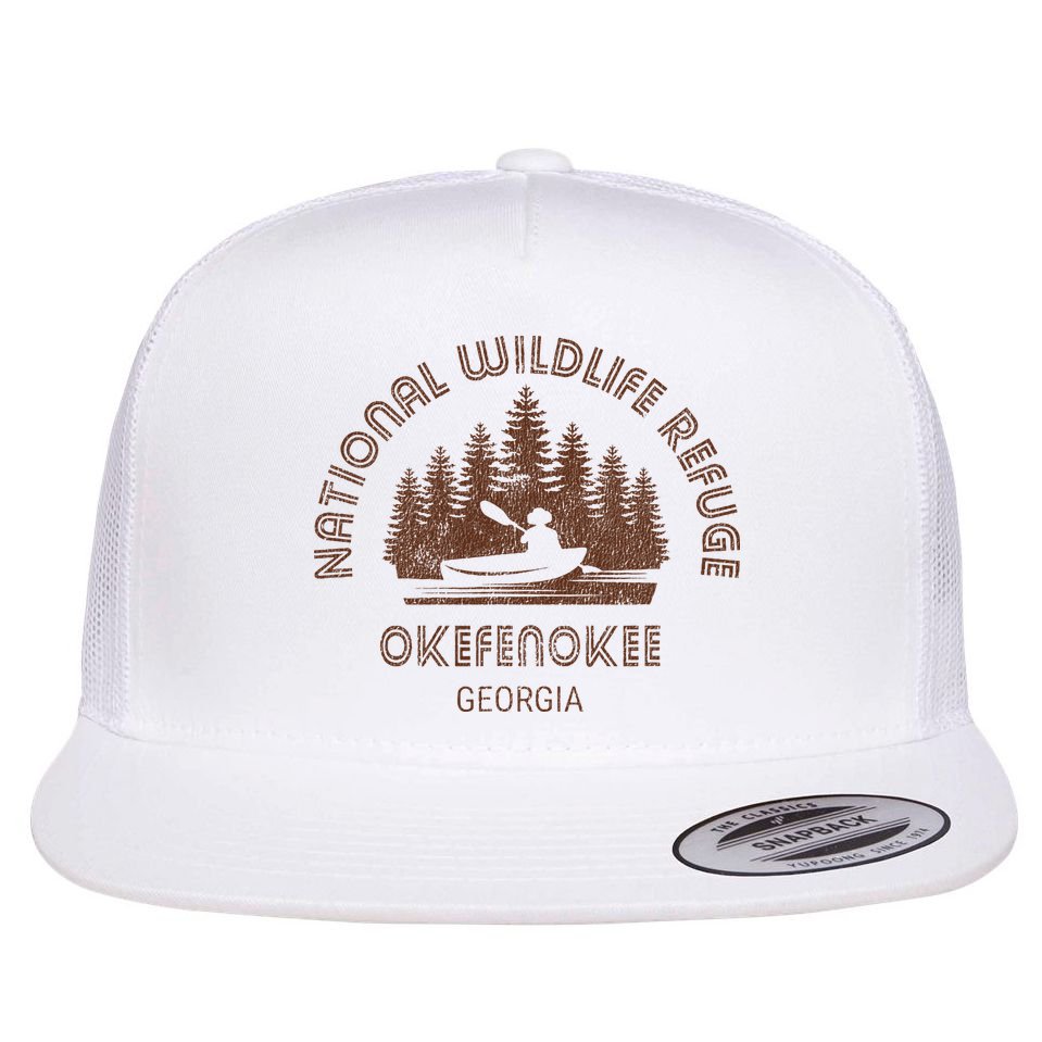 Okefenokee Georgia Wildlife Refuge Canoe Flat Bill Trucker Hat