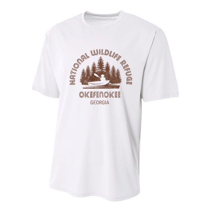 Okefenokee Georgia Wildlife Refuge Canoe Youth Performance Sprint T-Shirt