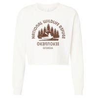 Okefenokee Georgia Wildlife Refuge Canoe Cropped Pullover Crew