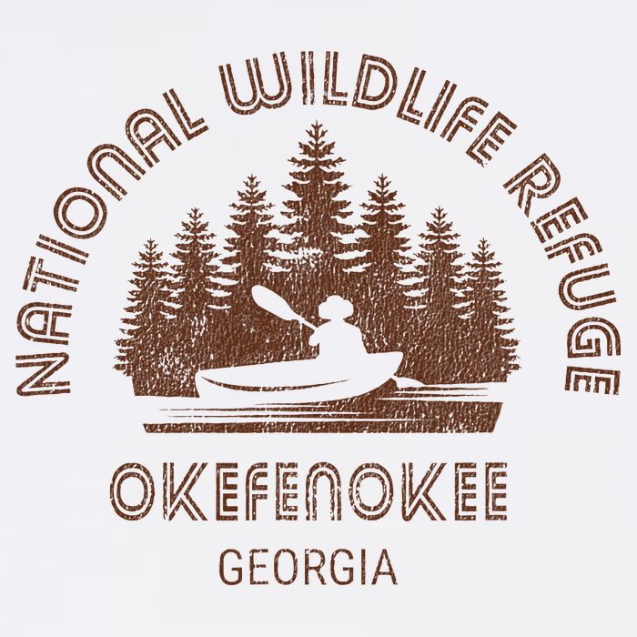 Okefenokee Georgia Wildlife Refuge Canoe Cropped Pullover Crew