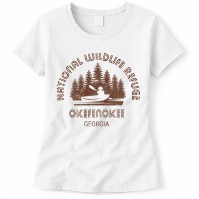 Okefenokee Georgia Wildlife Refuge Canoe Womens T-Shirt