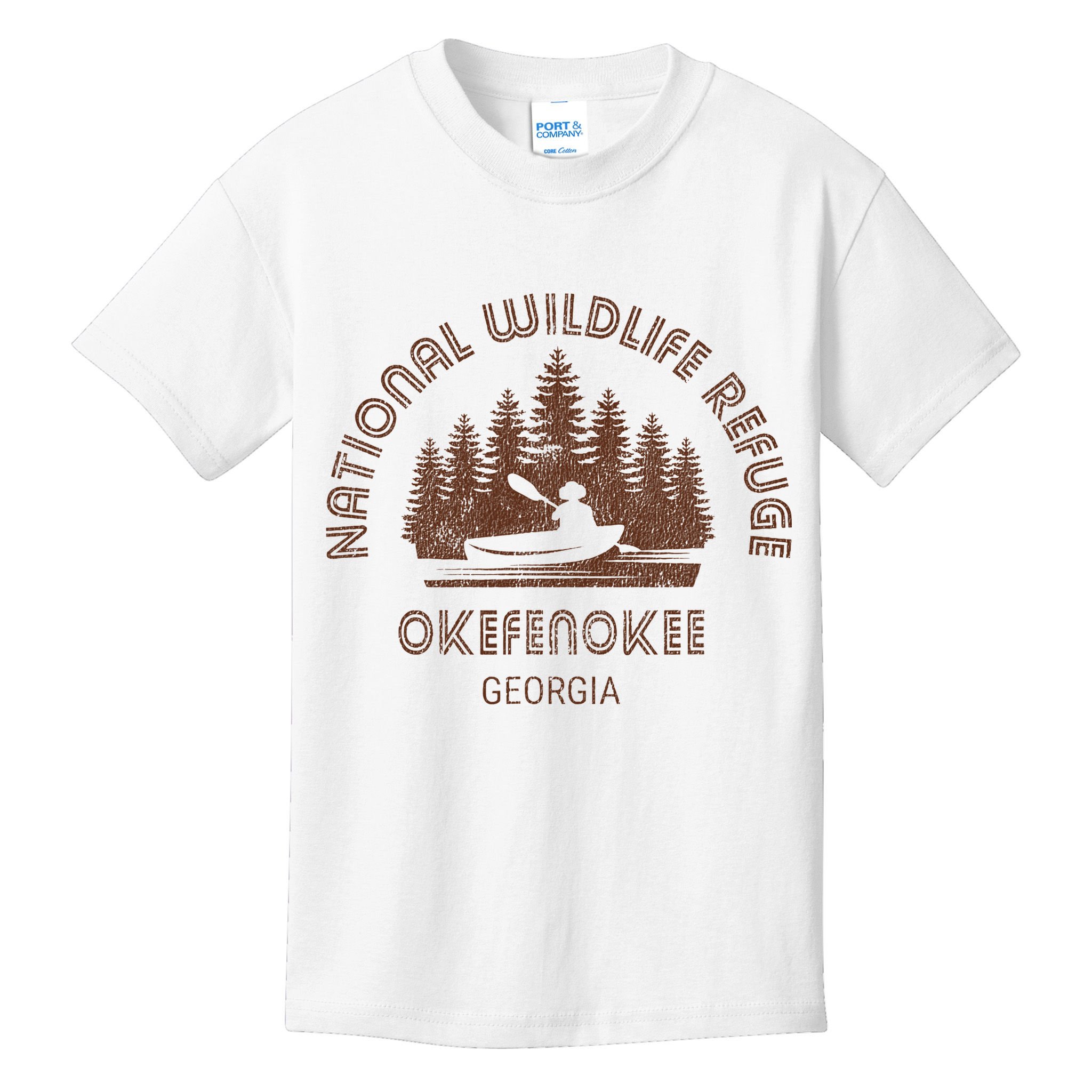 Okefenokee Georgia Wildlife Refuge Canoe Kids T-Shirt