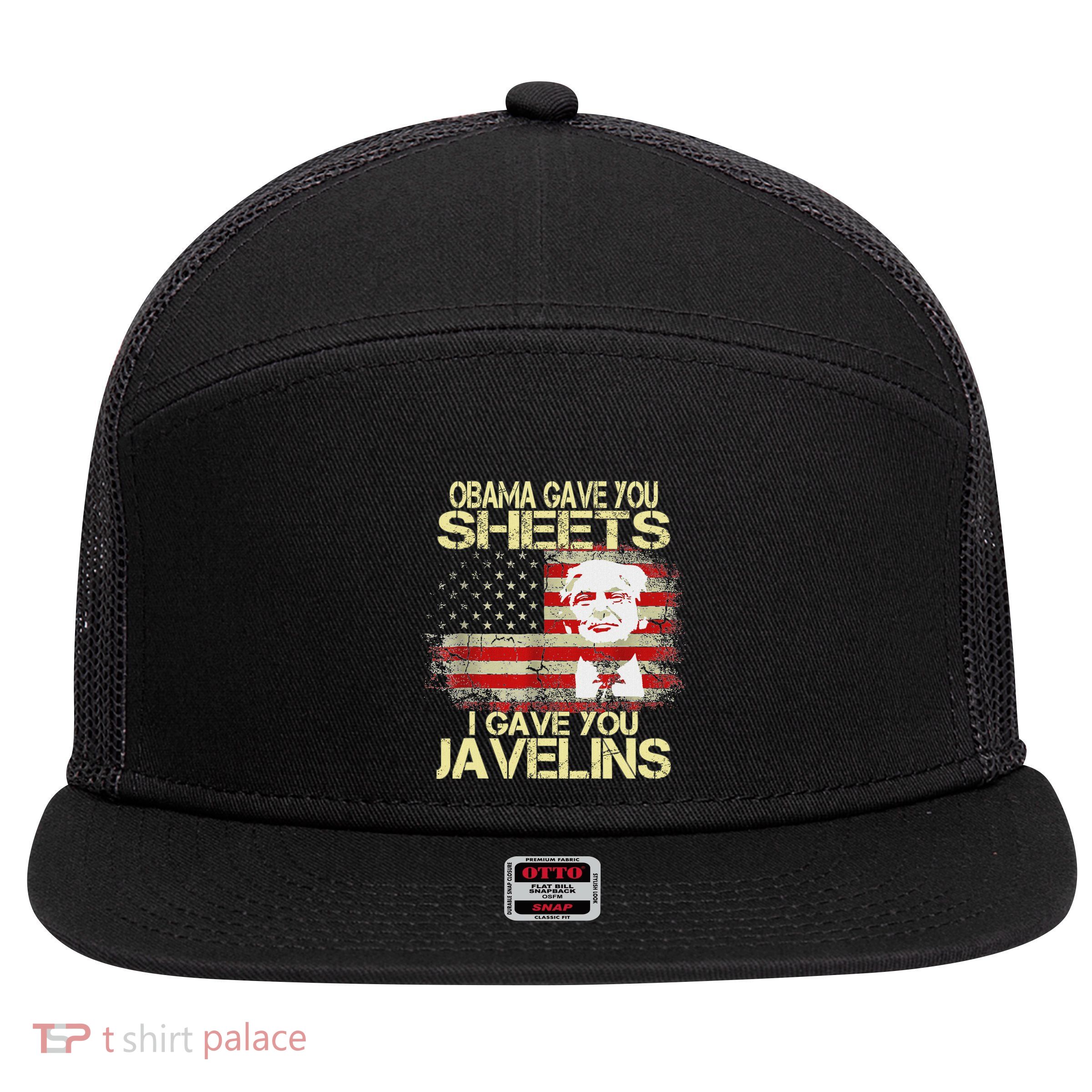Obama Gave You Sheet I Gave You Javelins Trump Zelensky 7 Panel Mesh Trucker Snapback Hat