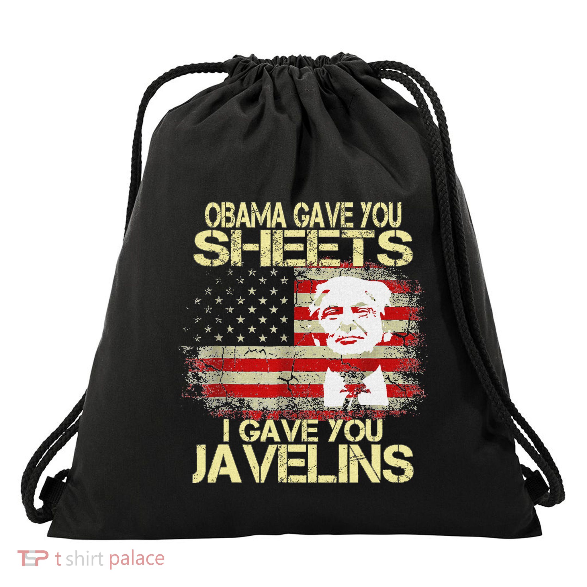 Obama Gave You Sheet I Gave You Javelins Trump Zelensky Drawstring Bag