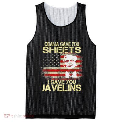 Obama Gave You Sheet I Gave You Javelins Trump Zelensky Mesh Reversible Basketball Jersey Tank