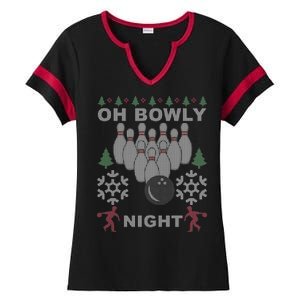 Oh Bowly Night Ugly Christmas Ladies Halftime Notch Neck Tee