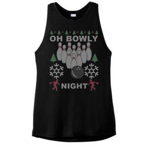 Oh Bowly Night Ugly Christmas Ladies PosiCharge Tri-Blend Wicking Tank