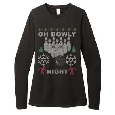 Oh Bowly Night Ugly Christmas Womens CVC Long Sleeve Shirt