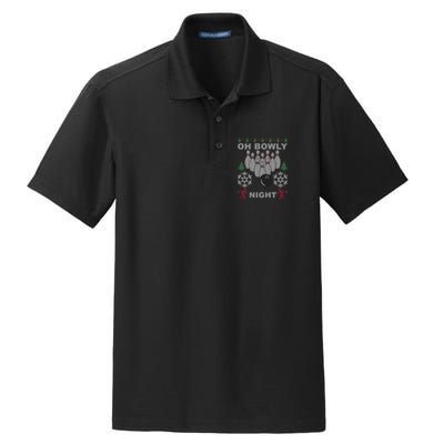 Oh Bowly Night Ugly Christmas Dry Zone Grid Polo