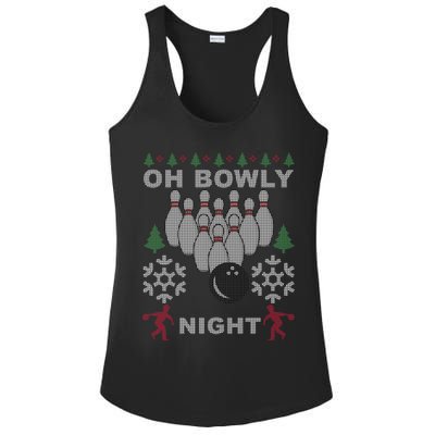 Oh Bowly Night Ugly Christmas Ladies PosiCharge Competitor Racerback Tank