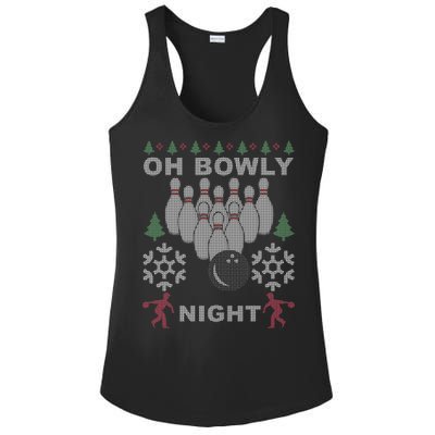 Oh Bowly Night Ugly Christmas Ladies PosiCharge Competitor Racerback Tank