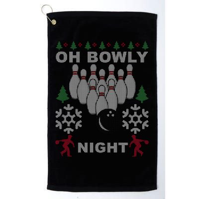 Oh Bowly Night Ugly Christmas Golf Towel