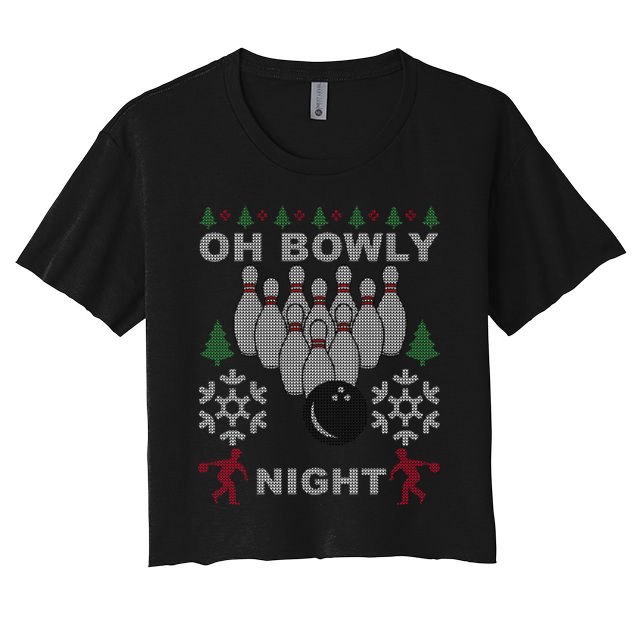 Oh Bowly Night Ugly Christmas Crop Top