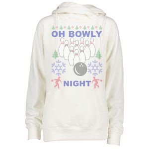 Oh Bowly Night Ugly Christmas Womens Funnel Neck Pullover Hood