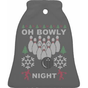 Oh Bowly Night Ugly Christmas Ceramic Bell Ornament