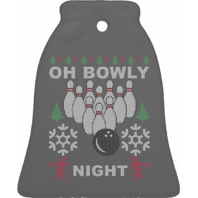 Oh Bowly Night Ugly Christmas Ceramic Bell Ornament