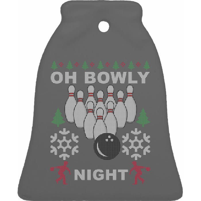 Oh Bowly Night Ugly Christmas Ceramic Bell Ornament