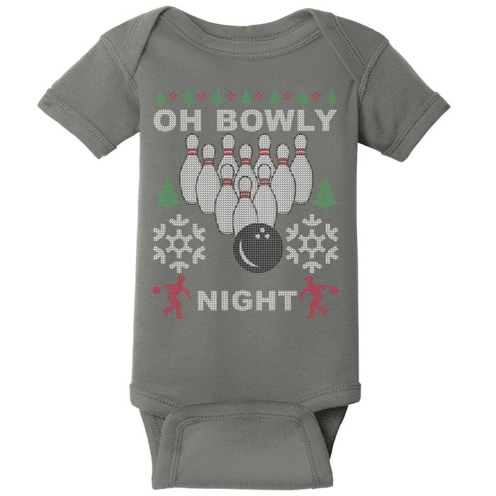 Oh Bowly Night Ugly Christmas Baby Bodysuit