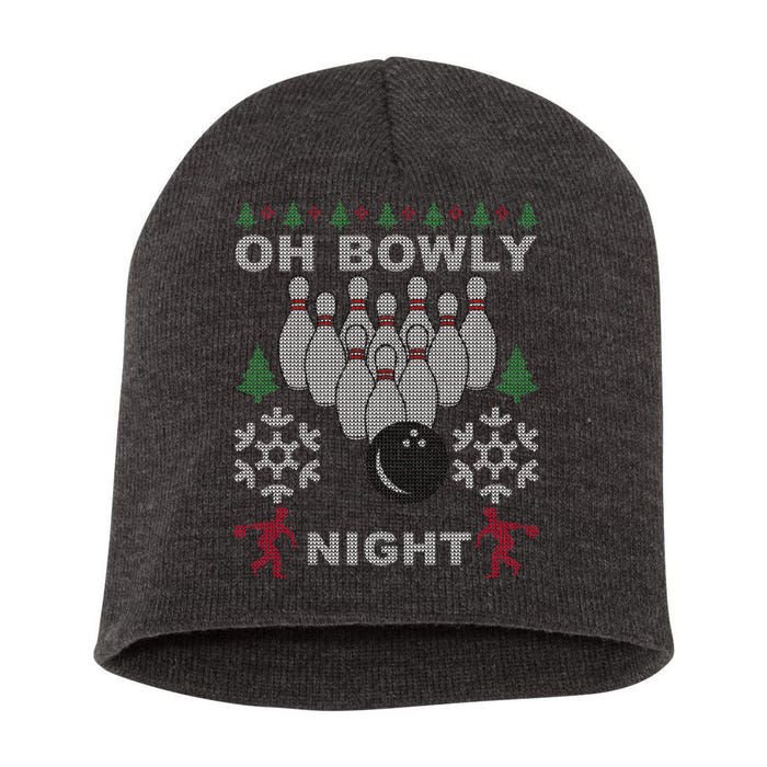 Oh Bowly Night Ugly Christmas Short Acrylic Beanie