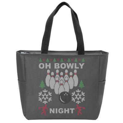 Oh Bowly Night Ugly Christmas Zip Tote Bag