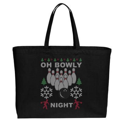 Oh Bowly Night Ugly Christmas Cotton Canvas Jumbo Tote