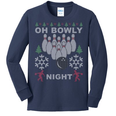 Oh Bowly Night Ugly Christmas Kids Long Sleeve Shirt